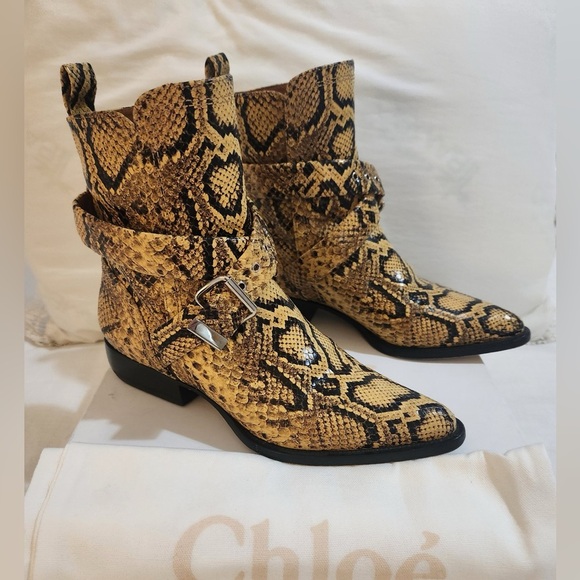 Rylee Python-Embossed Belted Booties EU 38.5 - Picture 4 of 5